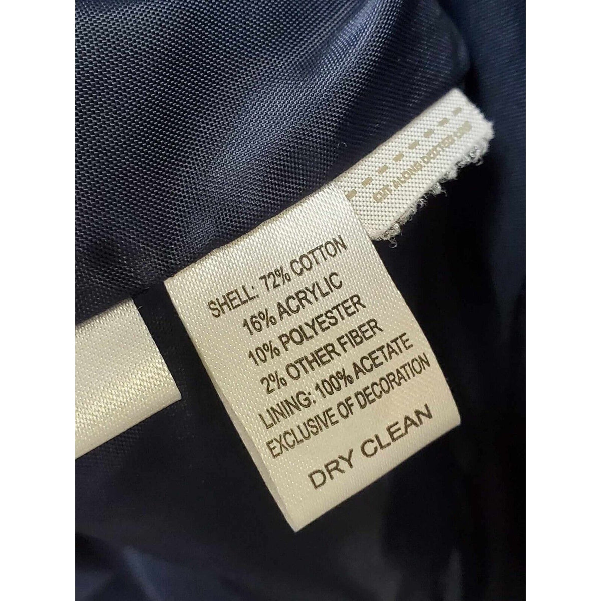 Ann Taylor Loft Women's Blue Cotton Long Sleeve Casual Crome Studded Blazer 4