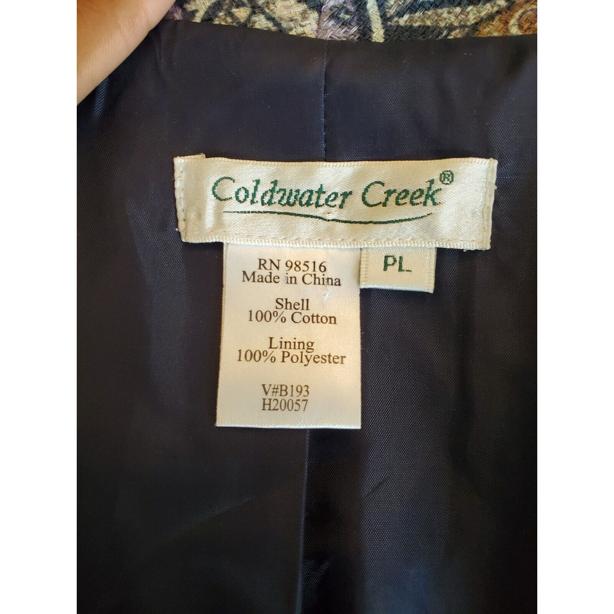 Coldwater Creek Women Moulticolor Single Breasted Three Button Coat Petite Large
