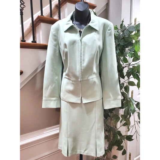 Sag Harbor Women's Polyester Single Breasted Jacket & Long Skirt 2 Pc's Suit 16P