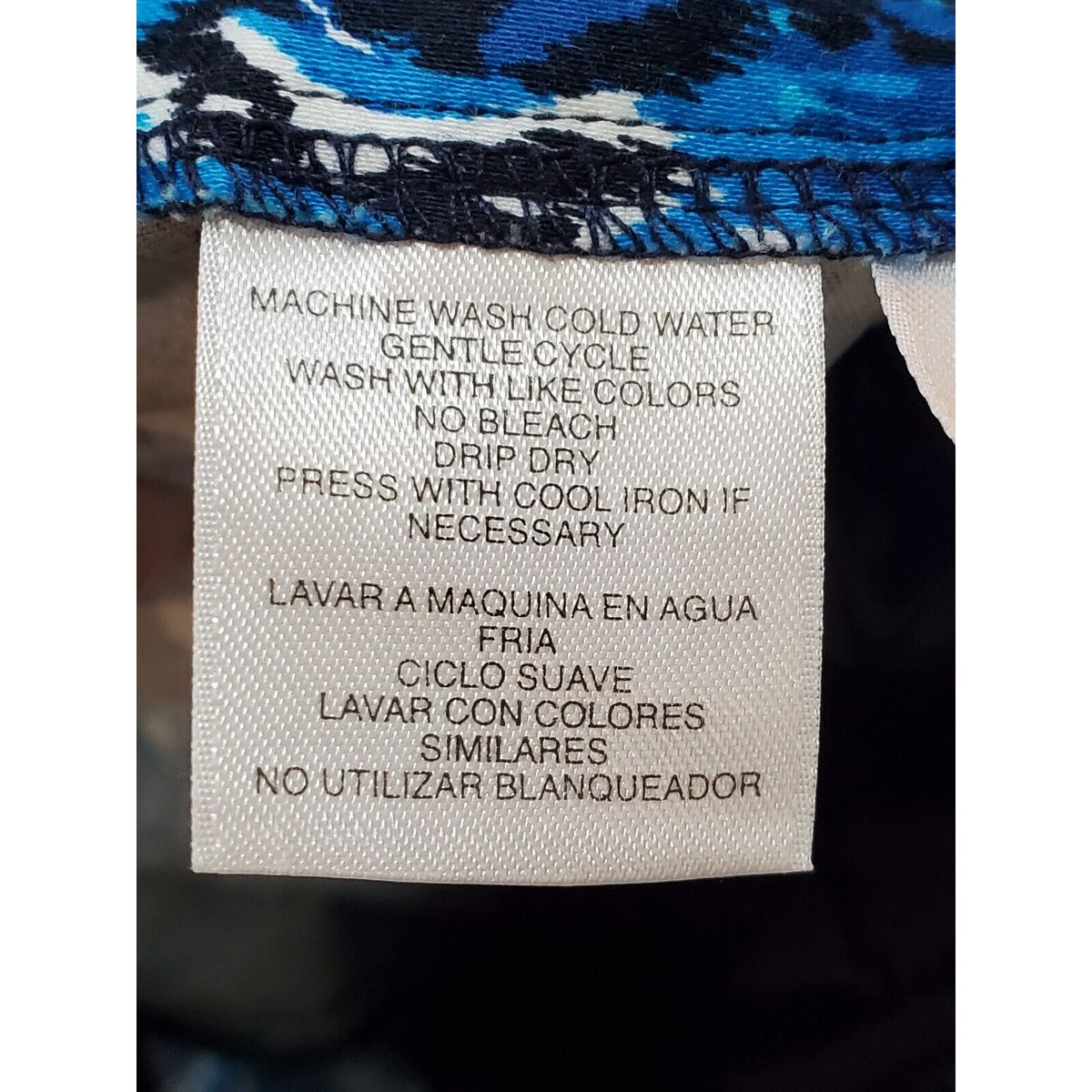 Jones New York Women Blue Cotton Stretch Casual Cropped Straight Leg Pant Size 8