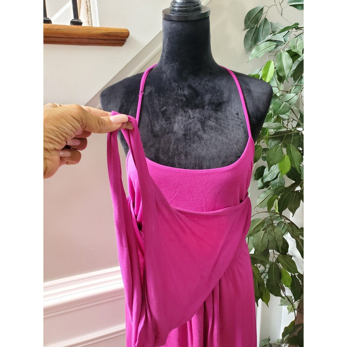 The Limited Women's Pink Rayon Cowl Neck Sleeveless Knee Length Dress Medium