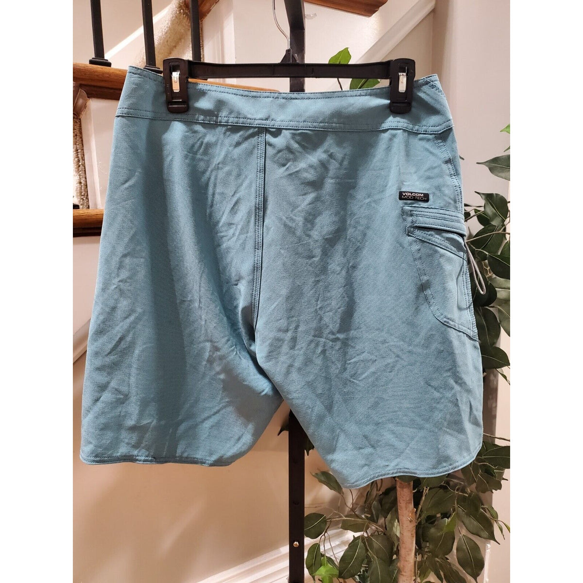 Volcom Men's Blue Polyester Elastic Waist Lido Heather Mod Boardshort Size 30
