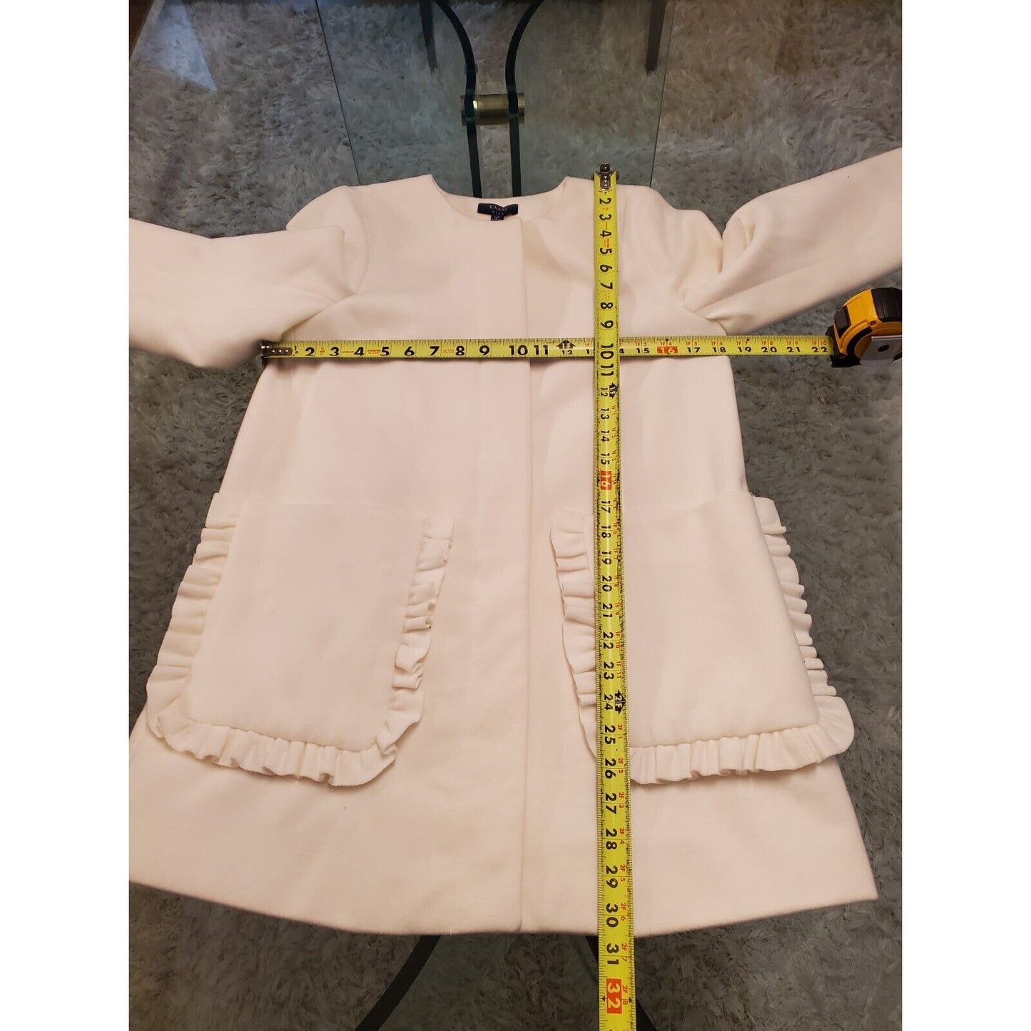 Kaari Blue Women's White Polyester Long Sleeve Buttons Front Casual Coat Size XS