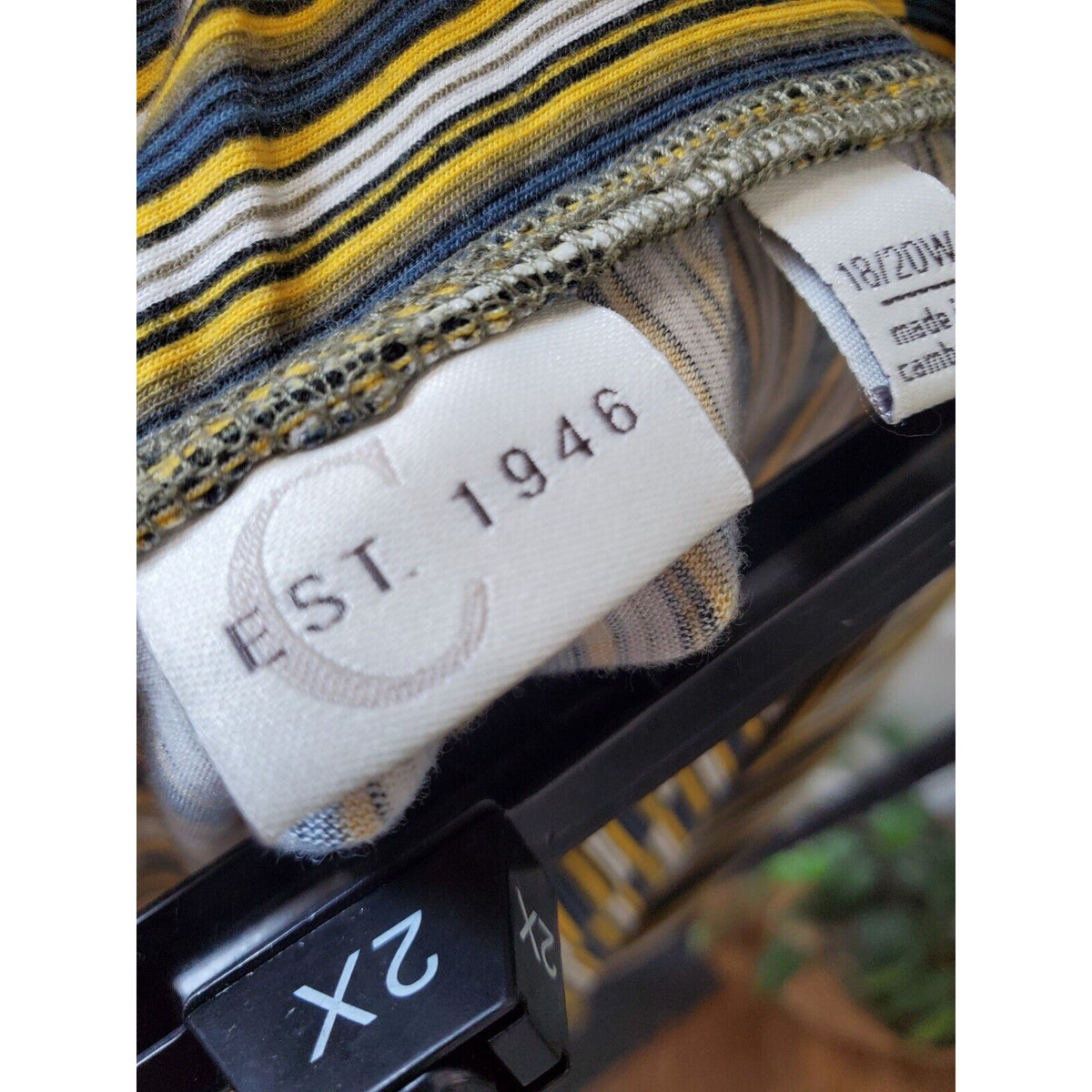 Est.1946 Women Multicolor Striped Polyester Drawstring Trouser Pants Size 18/20W
