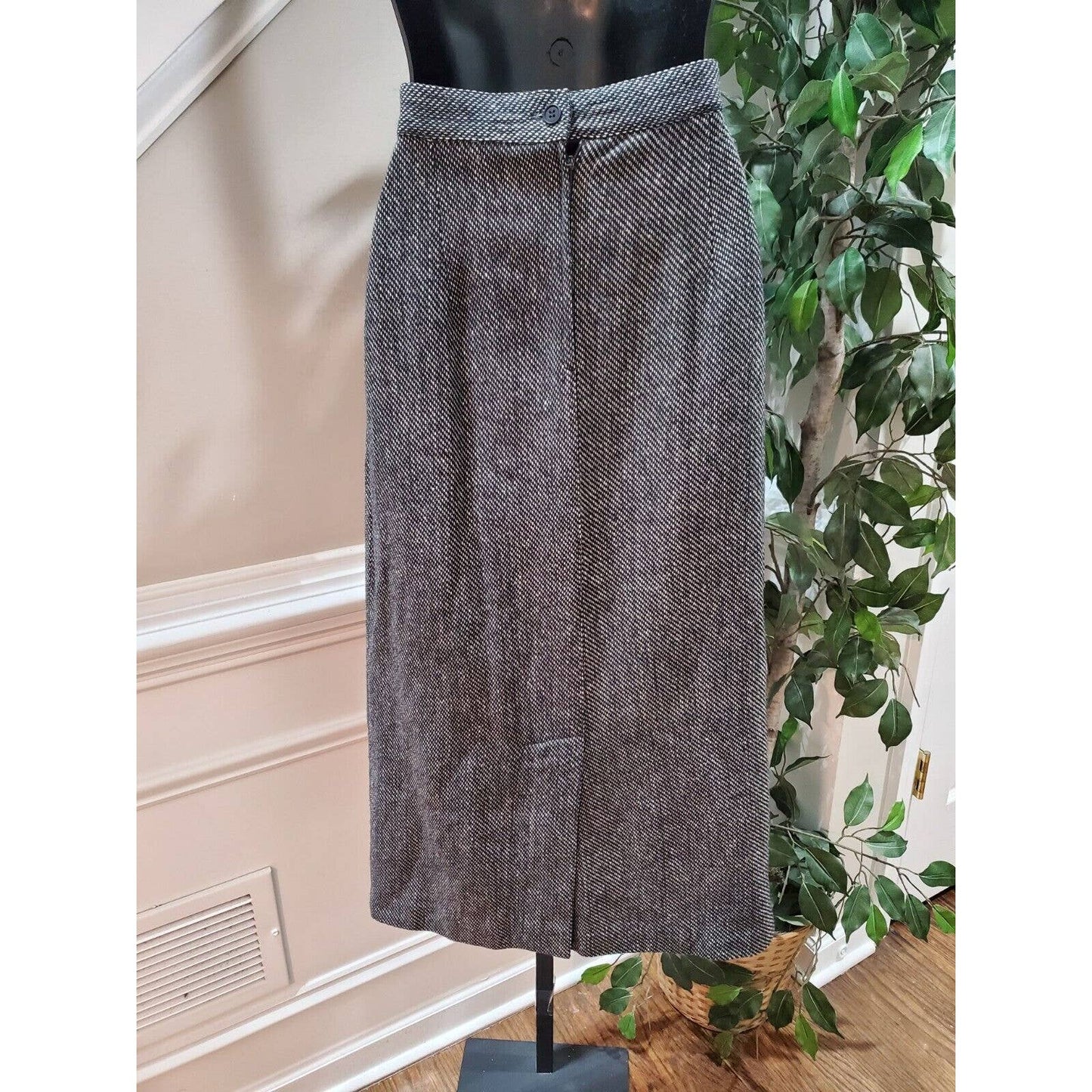 Vintage ONNA Collection Gray Wool Single Breasted Blazer & Skirt 2 Pc's Suit M