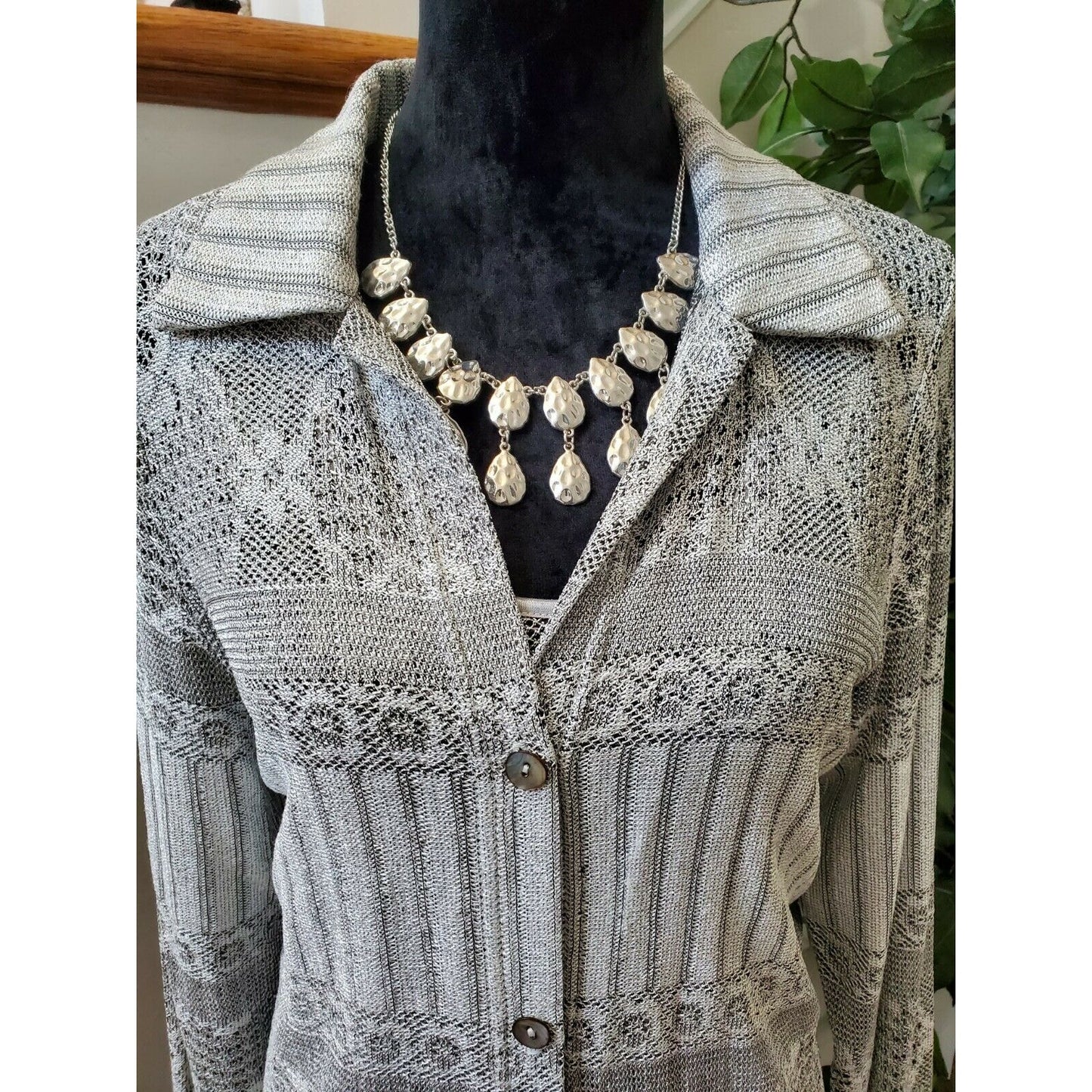 Vintage Veve Women's Gray 100% Acetate Jacket & Maxi Dress 2 Piece Suit Size 8