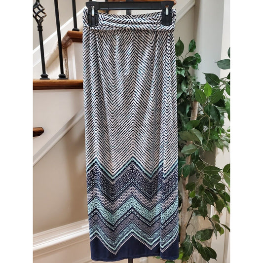New Directions Women's Multicolor Polyester Straight Comfort Waist Long Skirt S