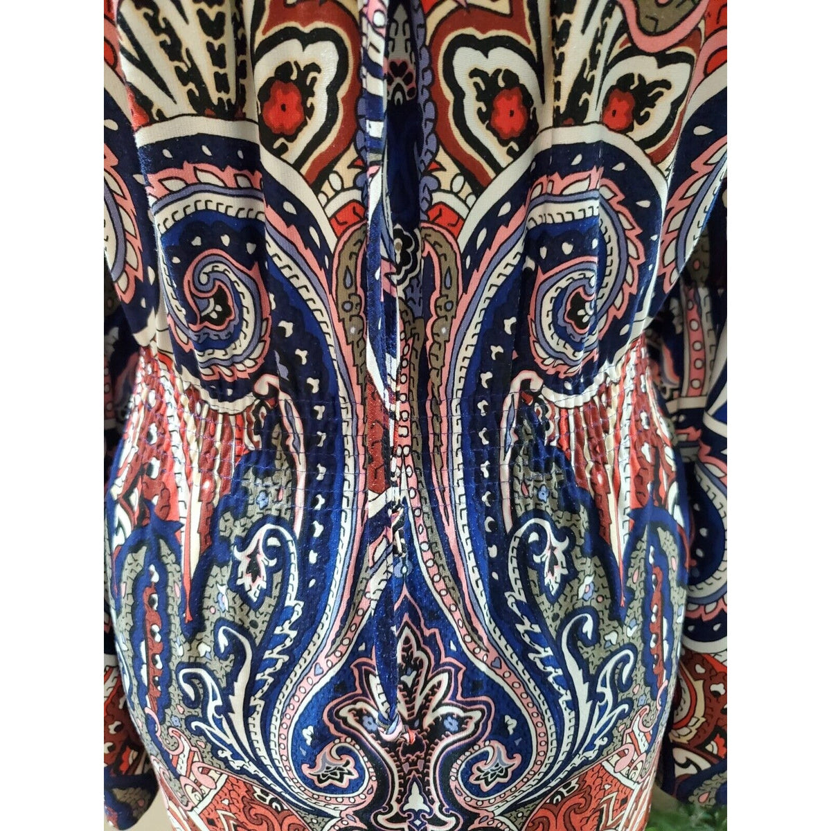 INC Women Multicolor Polyester Scoop Neck Long Sleeve Knee Length Dress Size PXL