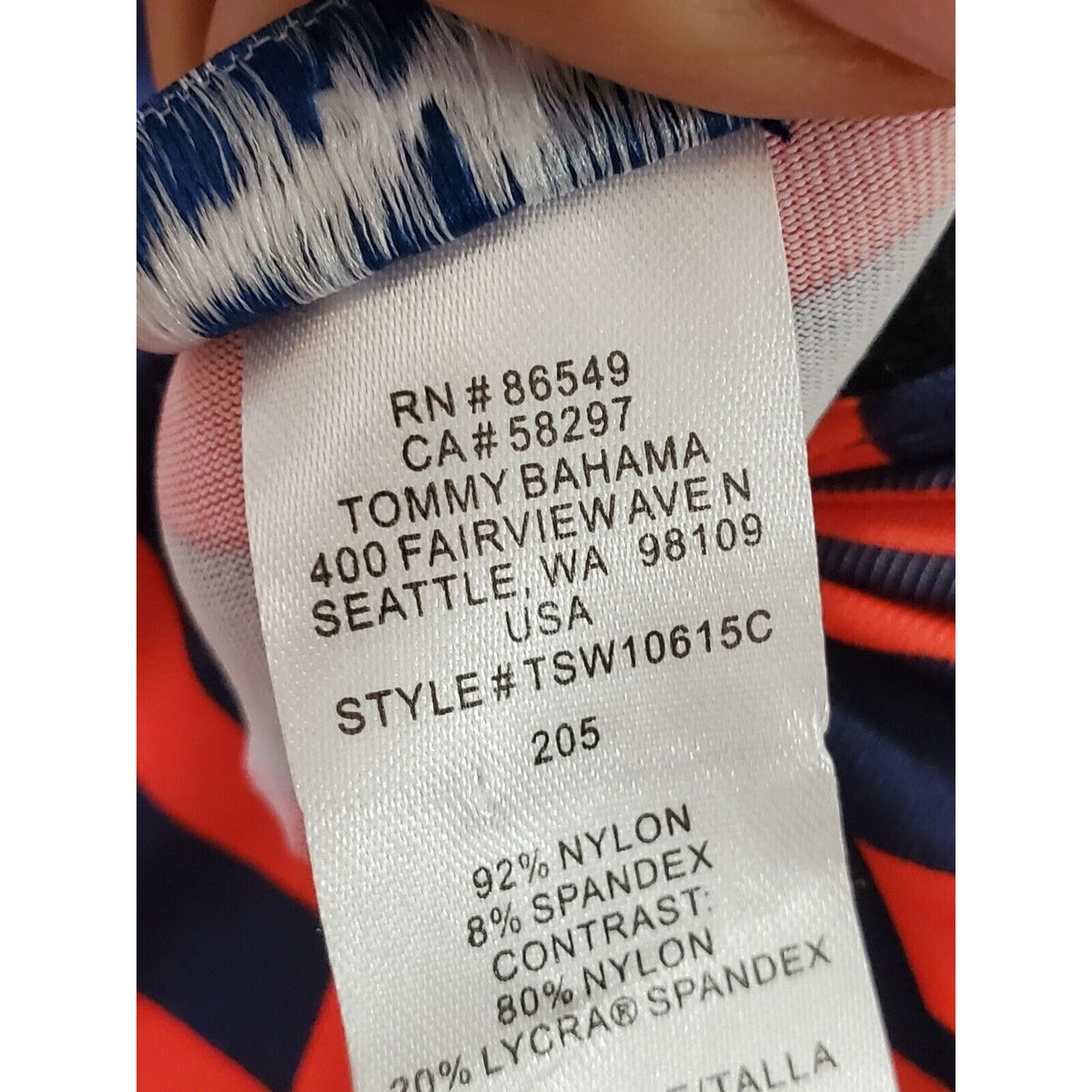 Tommy Bahama Red Navy Blue Sea Swell Split Neck Spa Dress Tassel Ties Size Small
