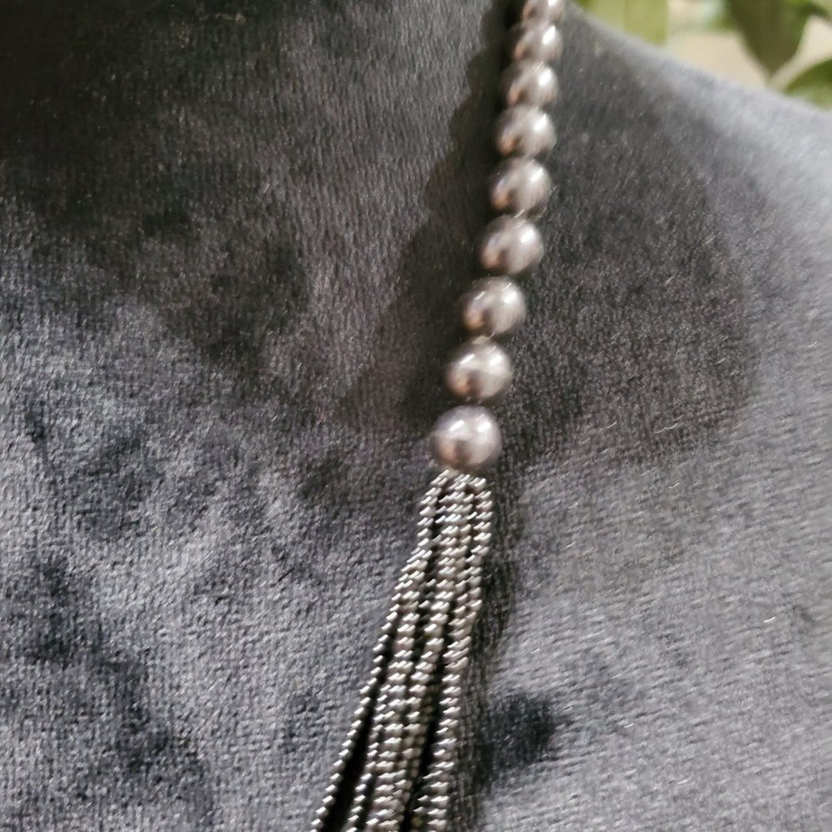 Women's Black Multilayer Round Beaded with Lobster Clasp Fashion Jewelry Necklac