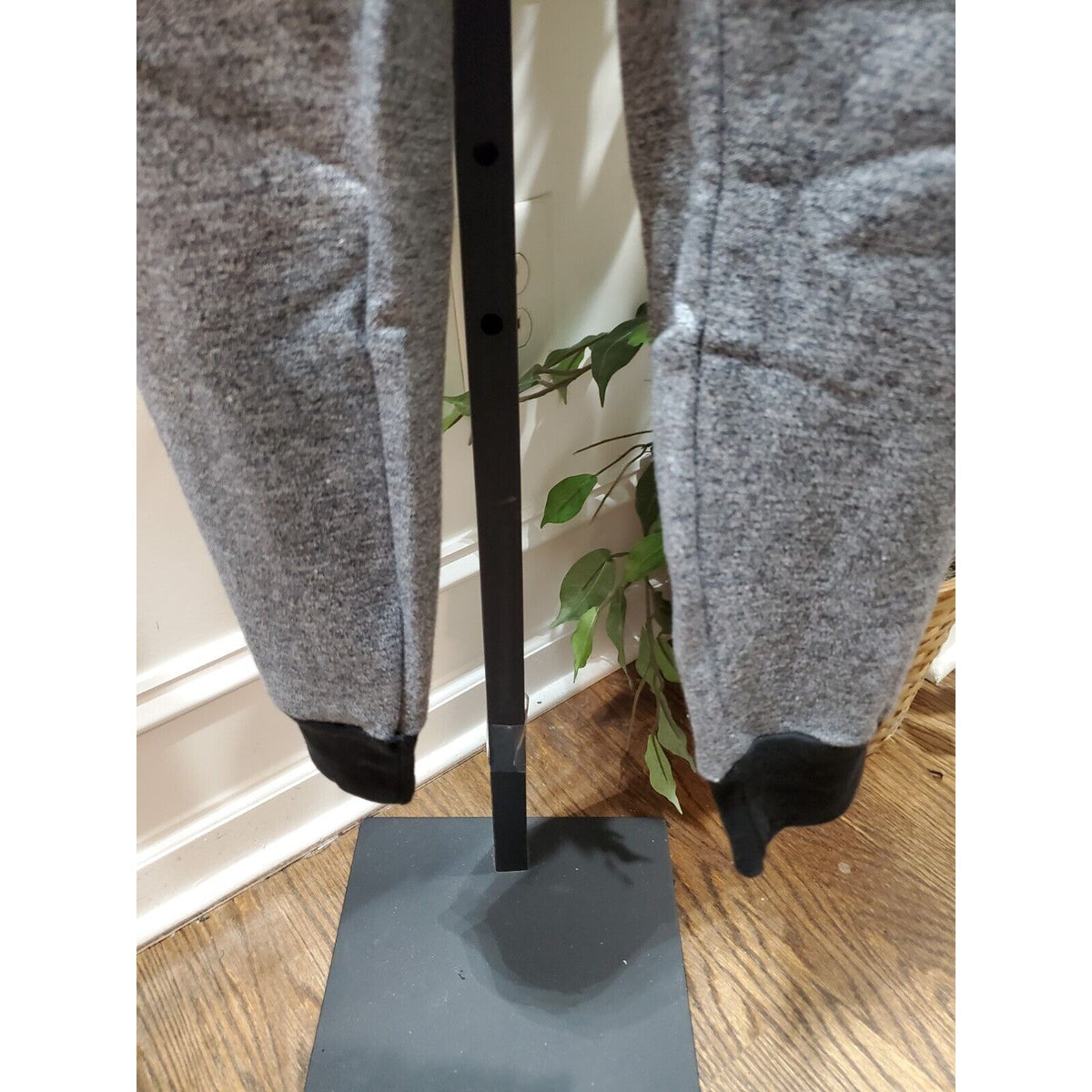 Royal Silk Womens Gray Single Breasted Top & Drawstring Trousers 2 Pcs Set Large