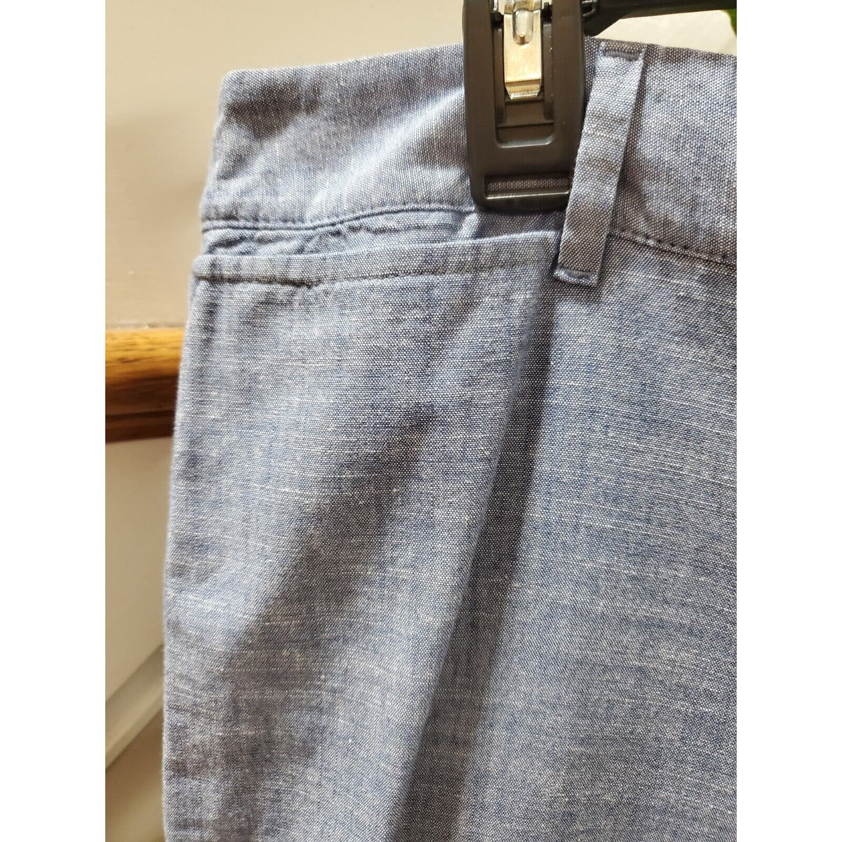 Talbots Womens Blue 100% Cotton Pockets Flat Front Straight Leg Pants Size 12P