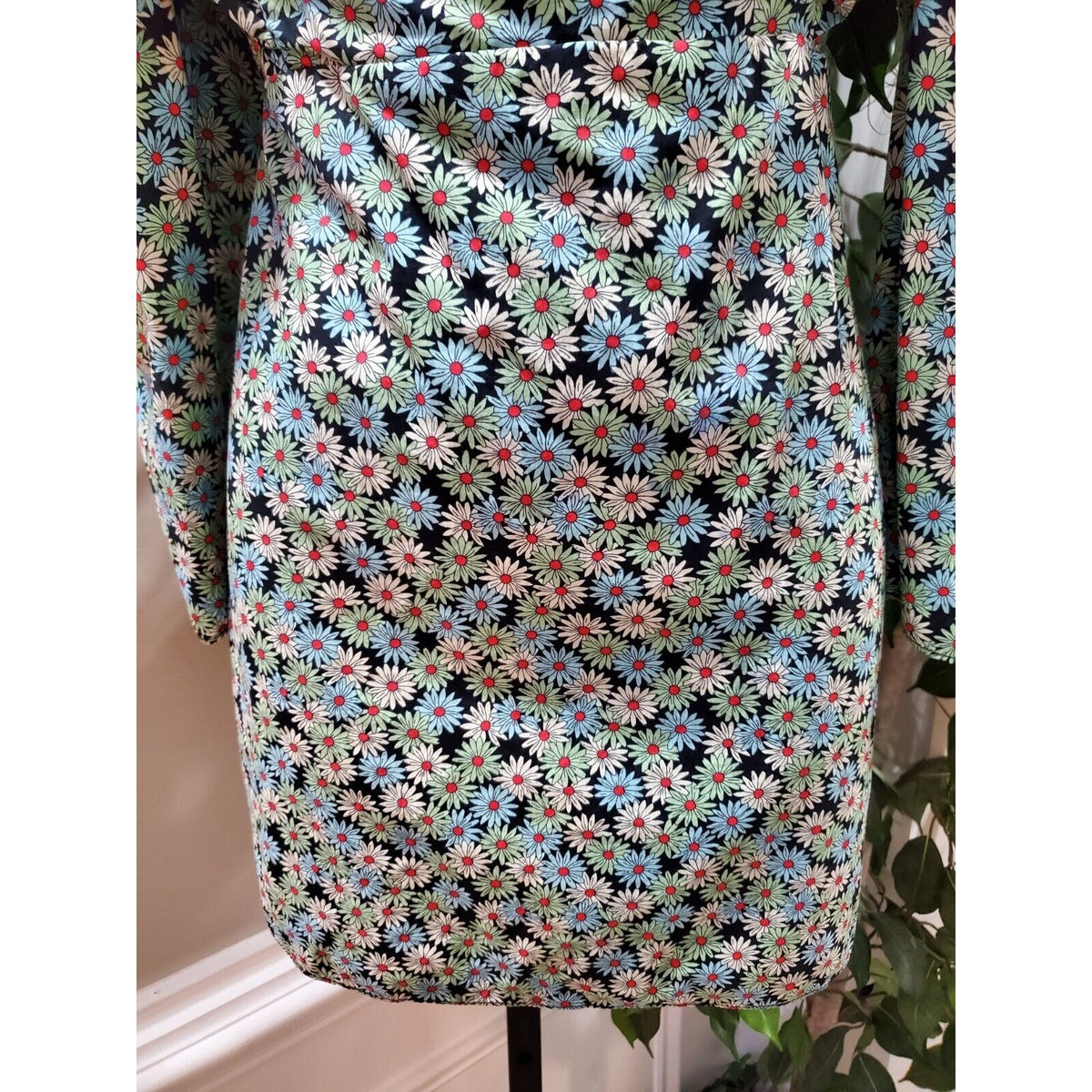 Zara Trf Poplin Daisy Puffy Balloon Shoulders Long Sleeve Knee Length Dress S