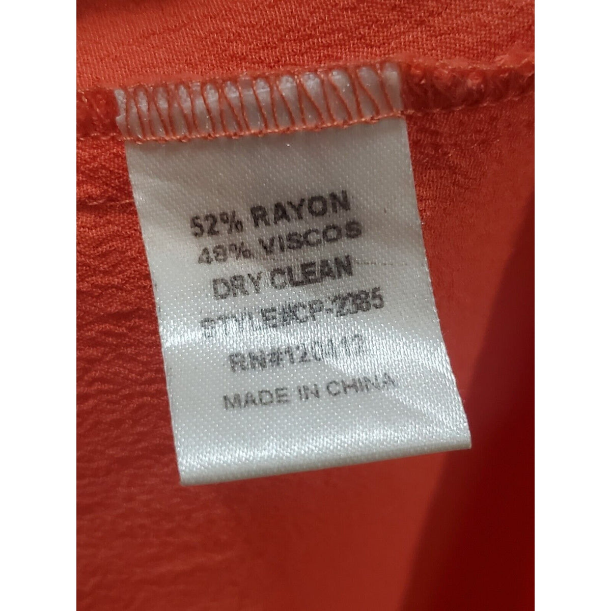 Women's Orange Solid Rayon Side Pockets & Elastic Waist Long Skirt Size Small