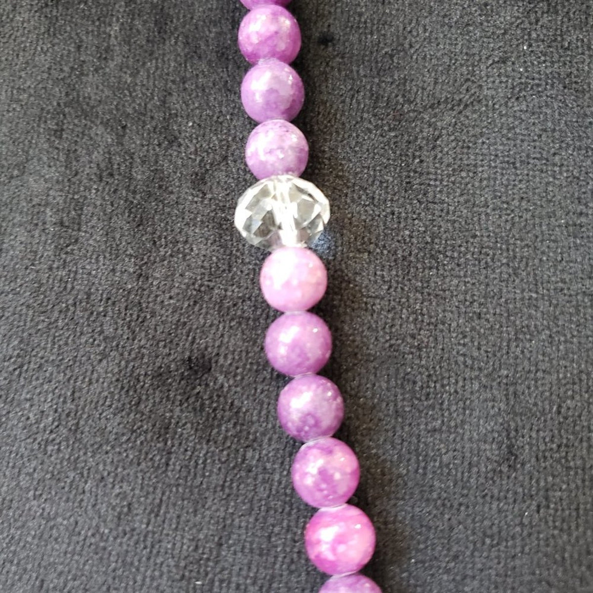 Womens Fashion Purple Round Pearl Glass Beaded Pendant Necklace Jewelery