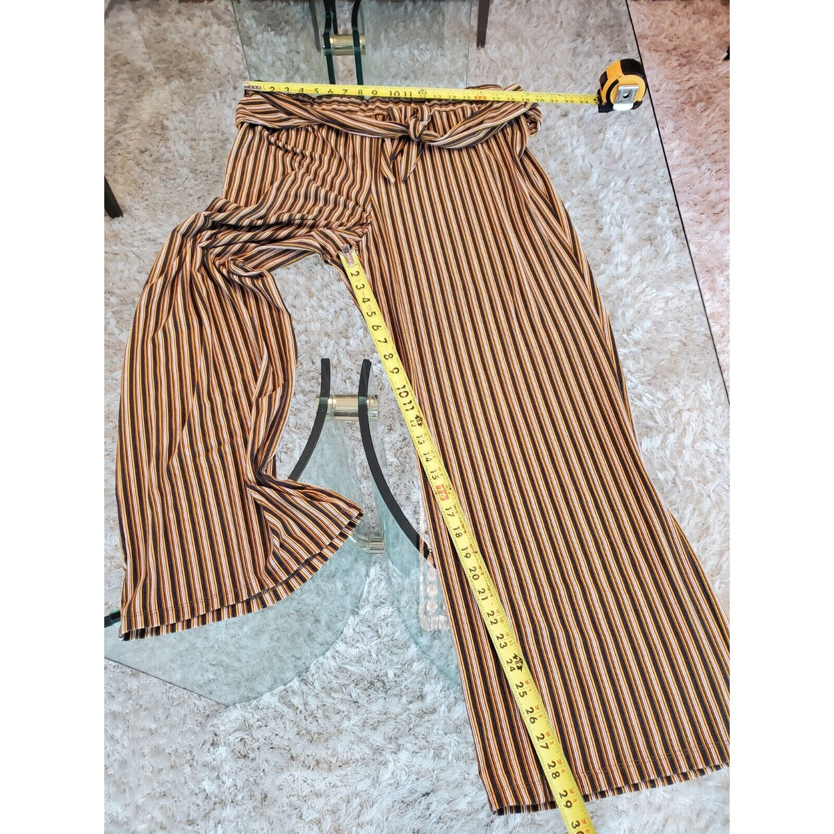 Est.1946 Women Multicolor Striped Polyester Drawstring Trouser Pants Size 18/20W