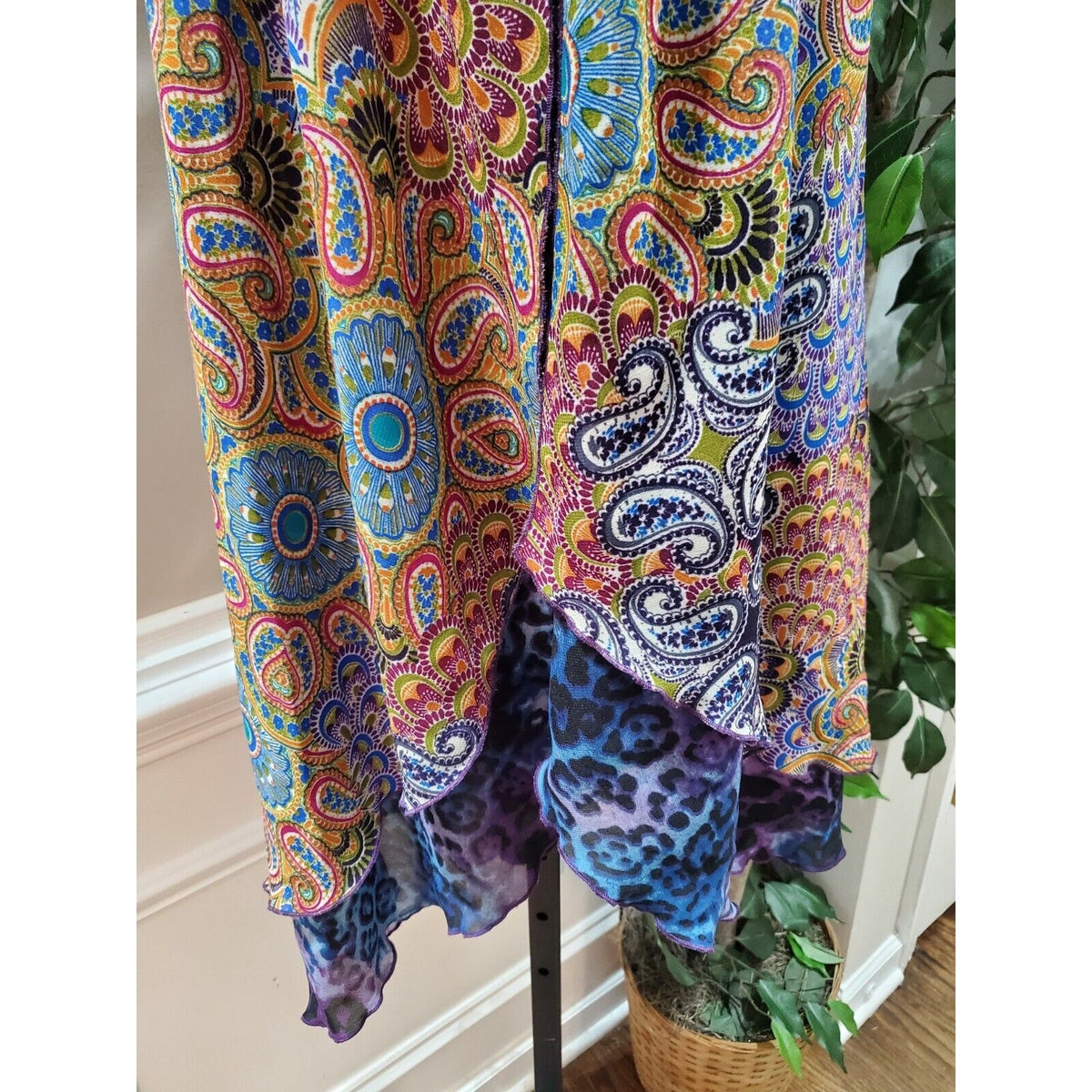 Sunny Leigh Women Multicolor Polyester Off The Shoulder Knee Length Dress Size M