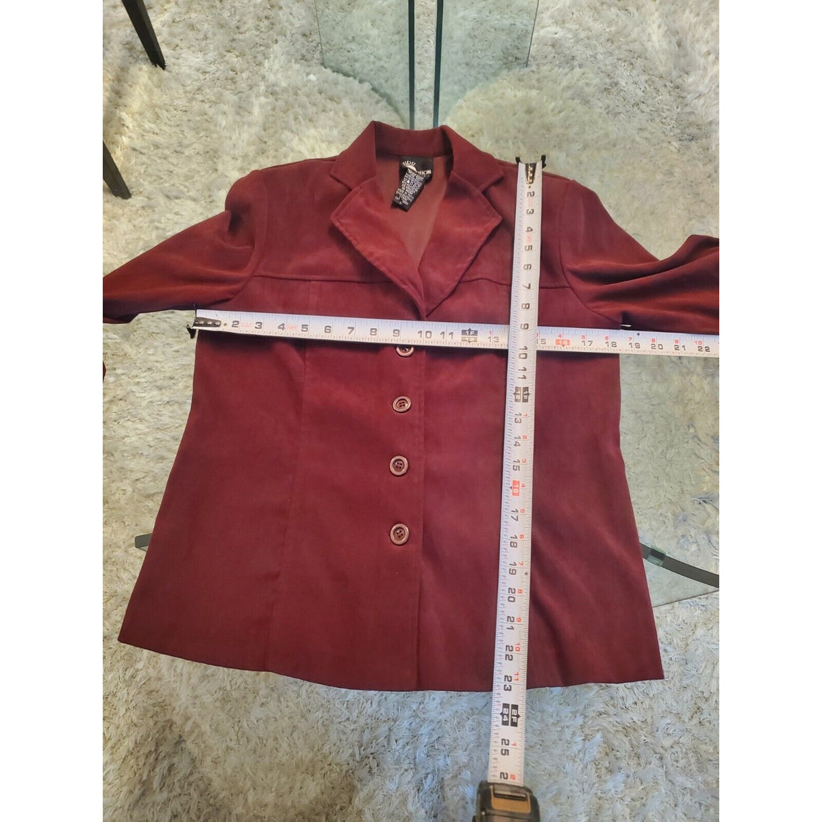 First Option Womens Maroon Single Breasted Four Button 2 Piece Pants & Coat MP