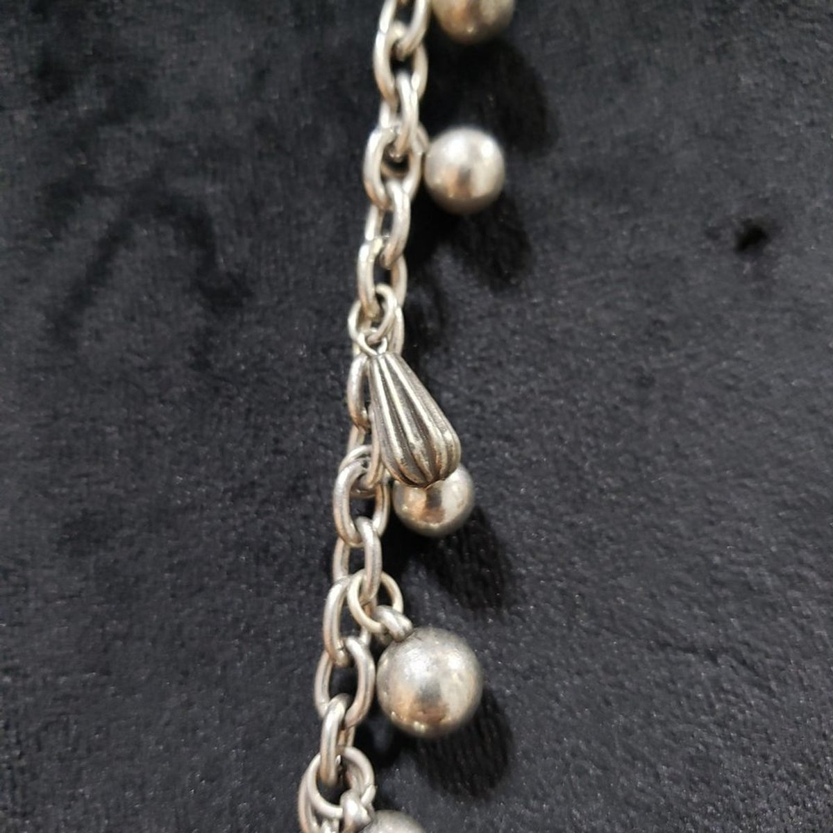 Womens Fashion Silver Tone Beads Long Necklace with Lobster Clasp