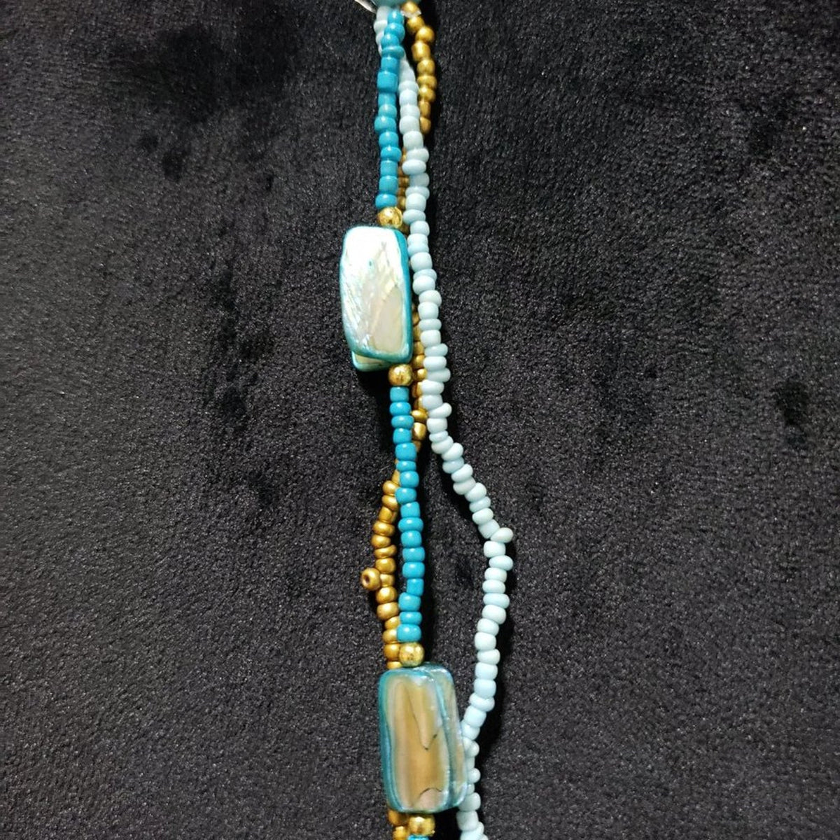Womens Modern Fashion Layering Summer Turquoise Beaded Charm Teardrop Necklace