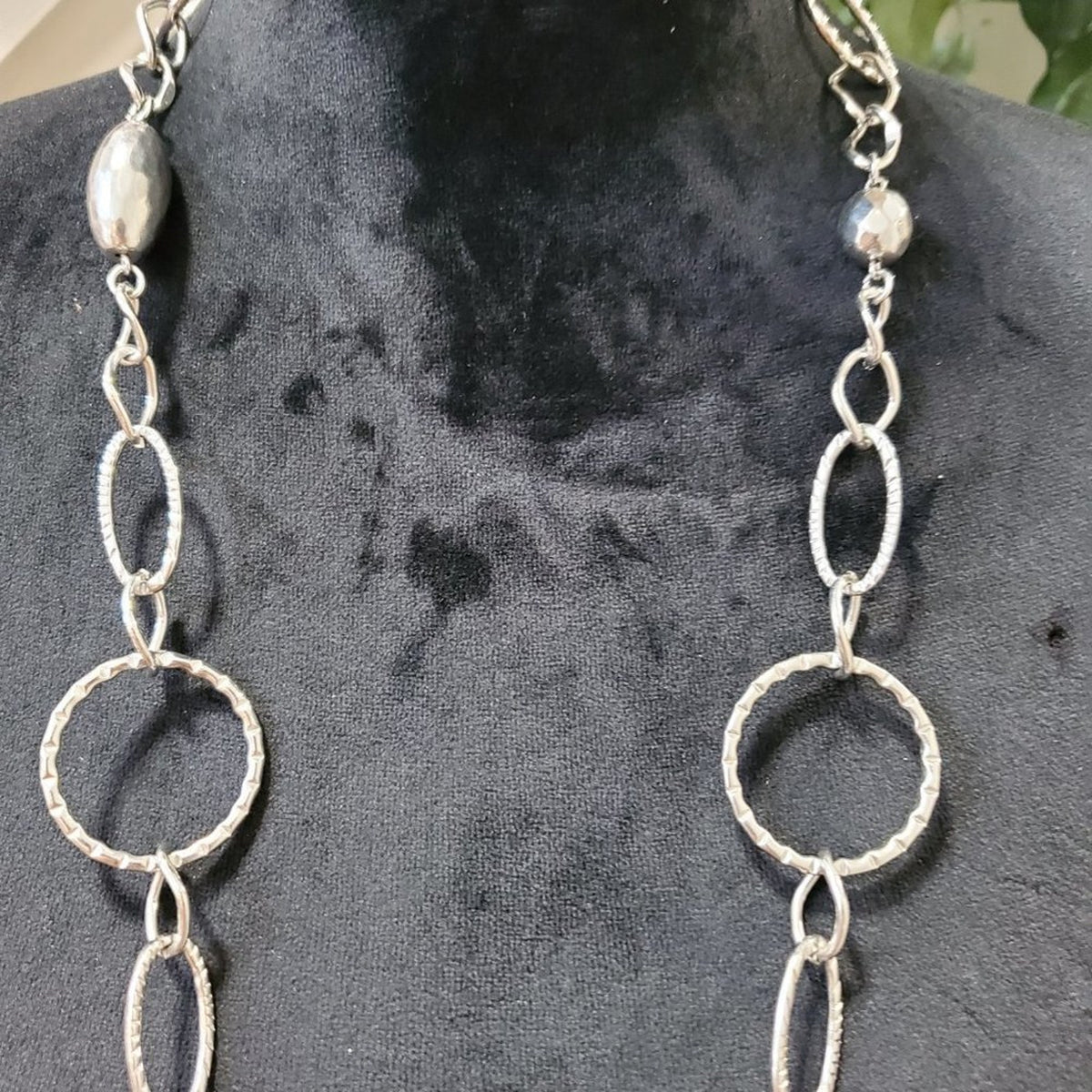 Lia Sophia Women's Long Silver Circles Charm Layering Fashion Necklace