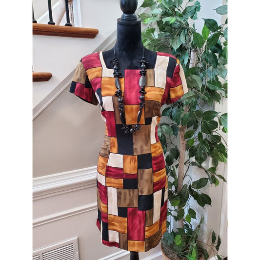 Vintage Jessica Howard Petite Geometric Colorblock Design Classic Retro Style 8