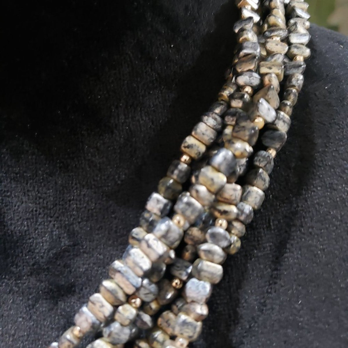 Womens Silver Multilayer Round Beaded Lobster Clasp Fashion Jewelry Necklace