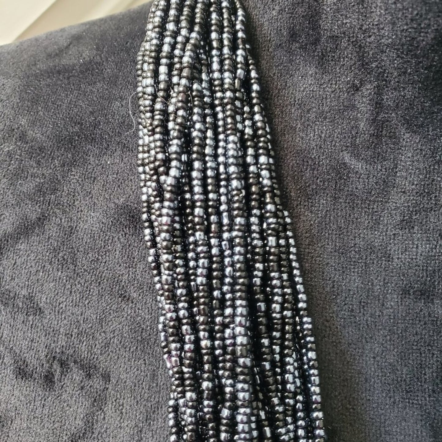 Womens Black Multilayer Round Beaded with Lobster Clasp Fashion Jewelry Necklace