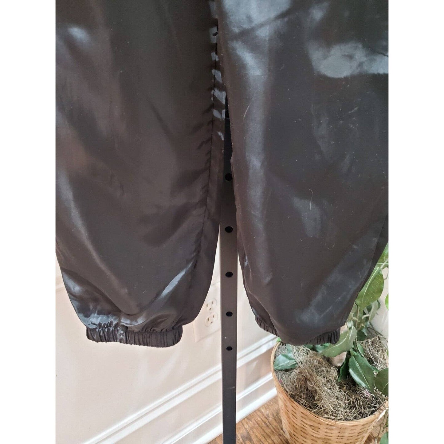 Sheln Women Black 100% Polyester Mid Rise Pull On Cargo Trouser Pant Size Small