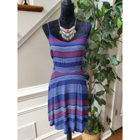 Old Navy Women Multicolor Rayon Sweetheart Neck Sleeveless Knee Length Dress XL