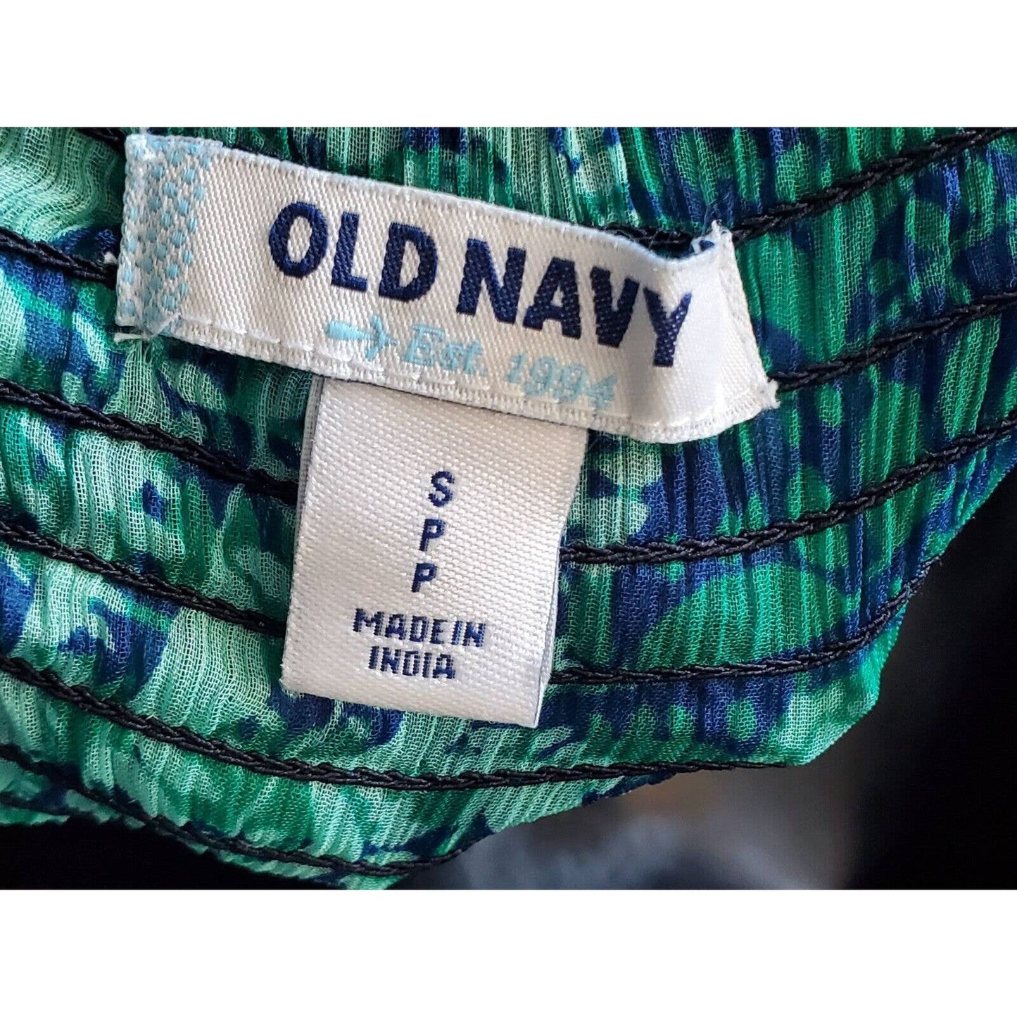 Old Navy Women's Blue & Green Polyester Off The Shoulder Long Maxi Dress Size S