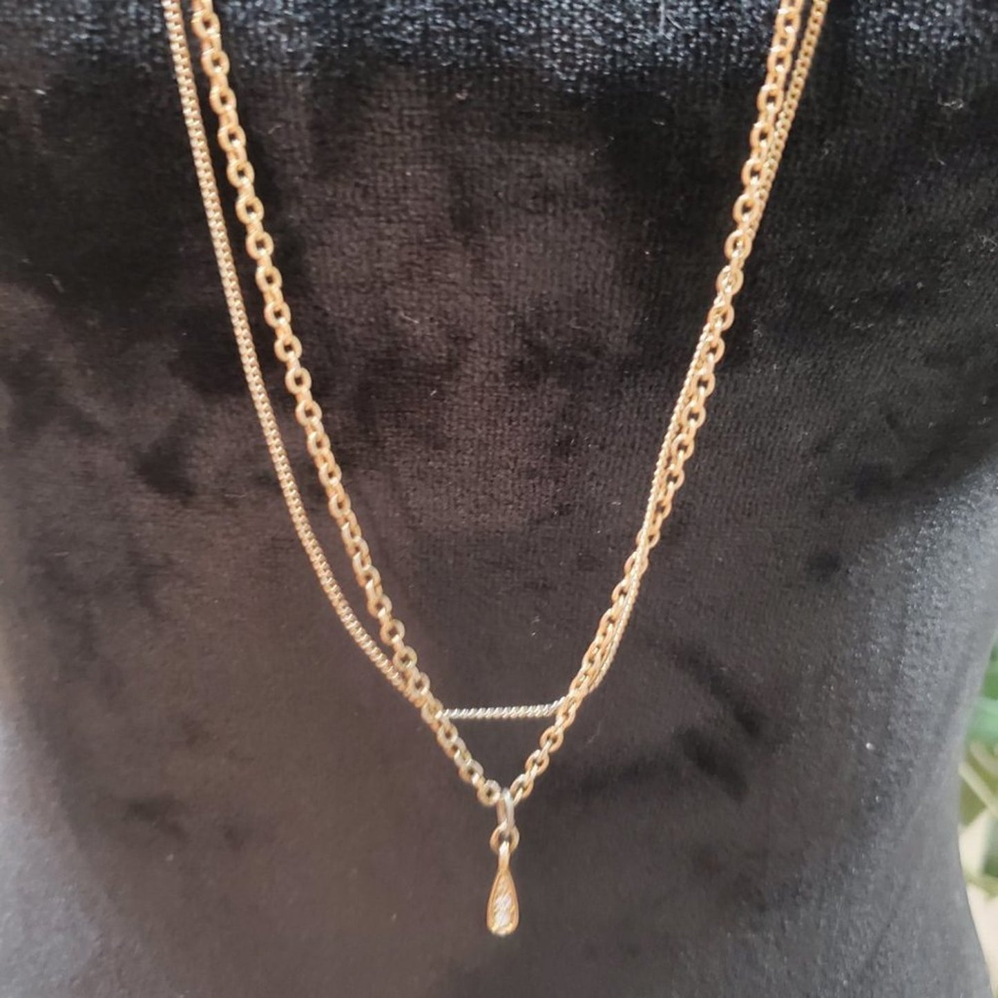 Womens Gold Tone Long Chains Layered Charm Pendant Necklace