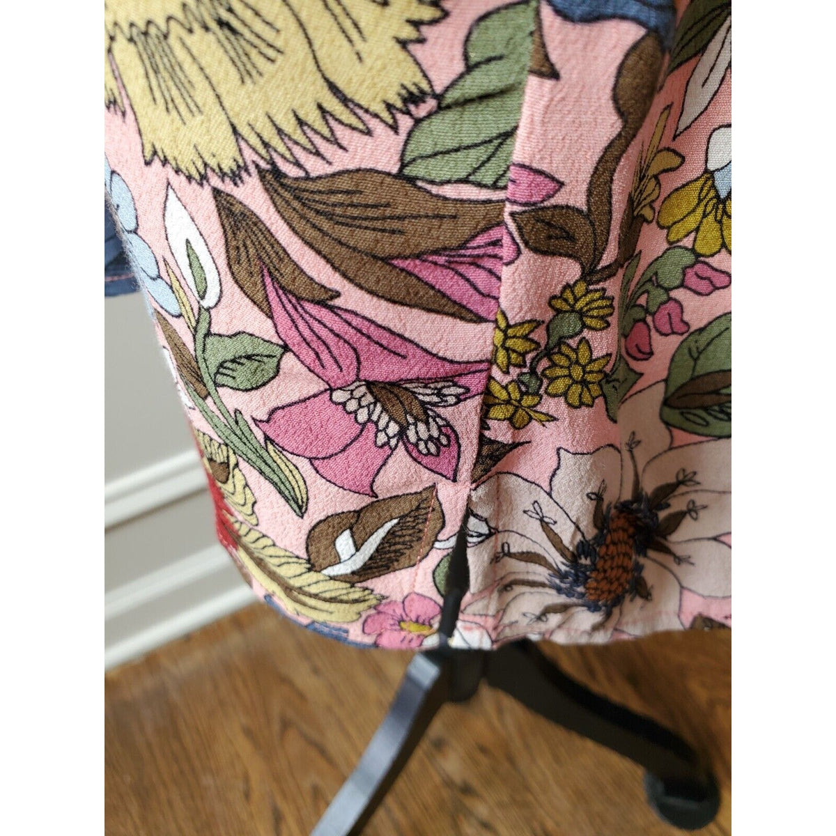 Loft Women's Floral Polyester V-Neck Sleeveless Casual Knee Length Dress Size L