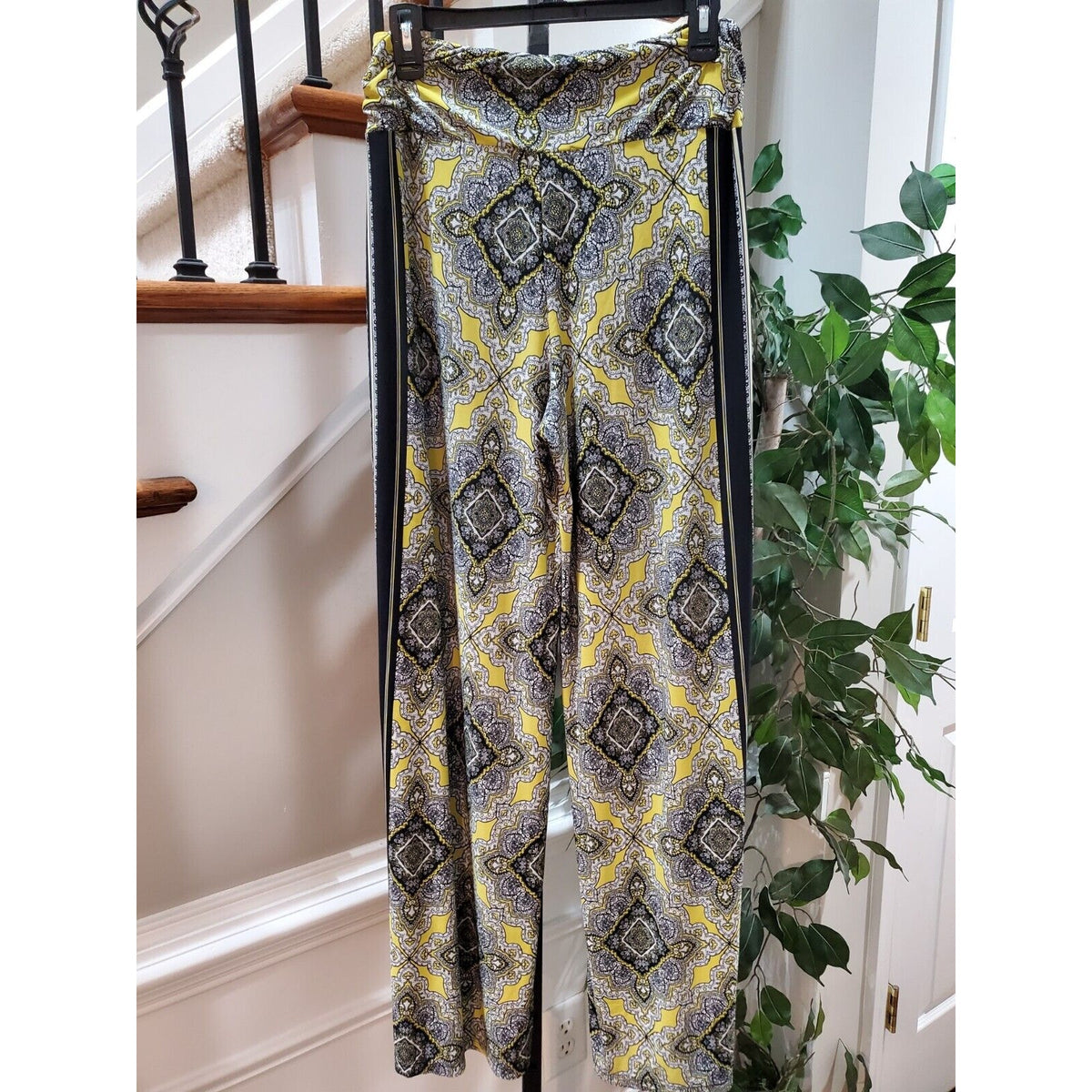 Cato Women's Multicolor Palazzo Straight Leg Pull On Trouser Pant Size Small