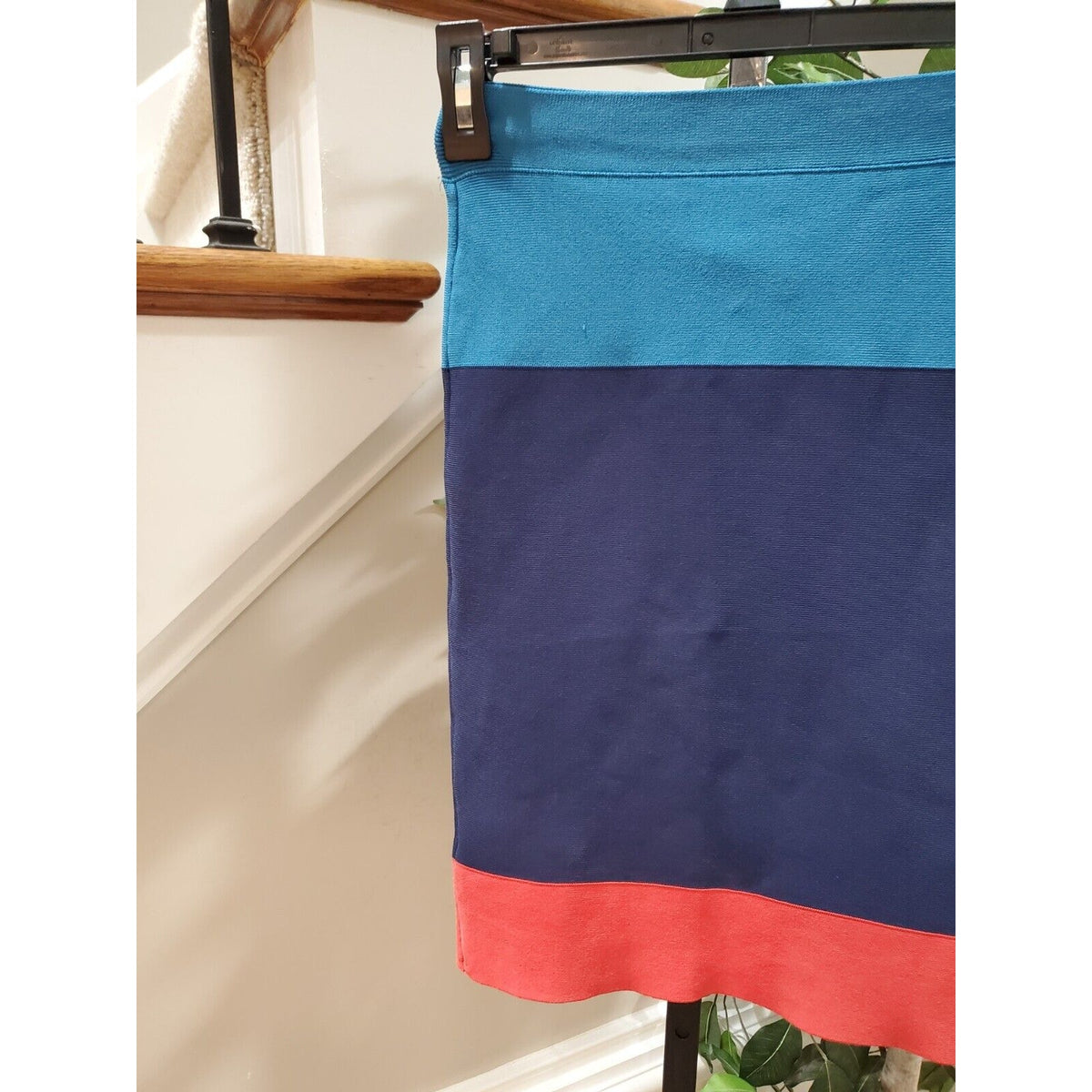 BCBGMAXAZRIA Women's Multicolor Striped Rayon Casual Short Pencil Skirt Size XS
