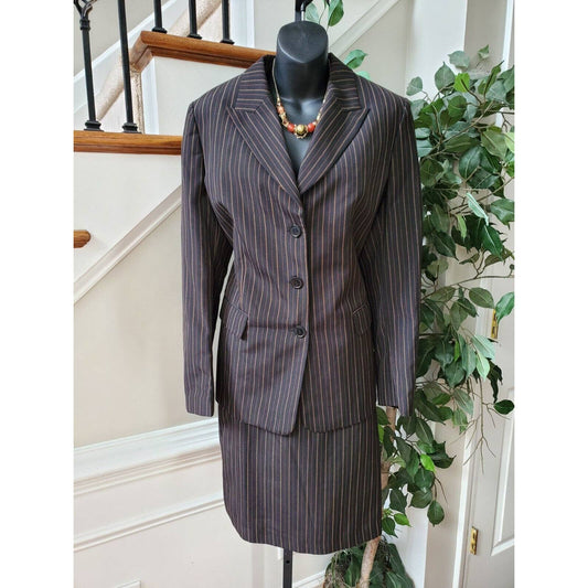 Vertical Design Studio Women Black Single Breasted Blazer & Skirt 2 Pc's Suit 10
