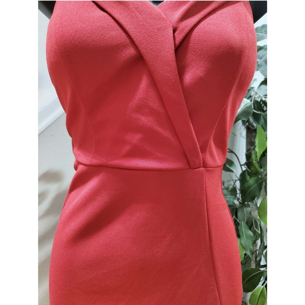 Speech Less Women's Red Polyester Sleeveless Knee Length Dress Size S