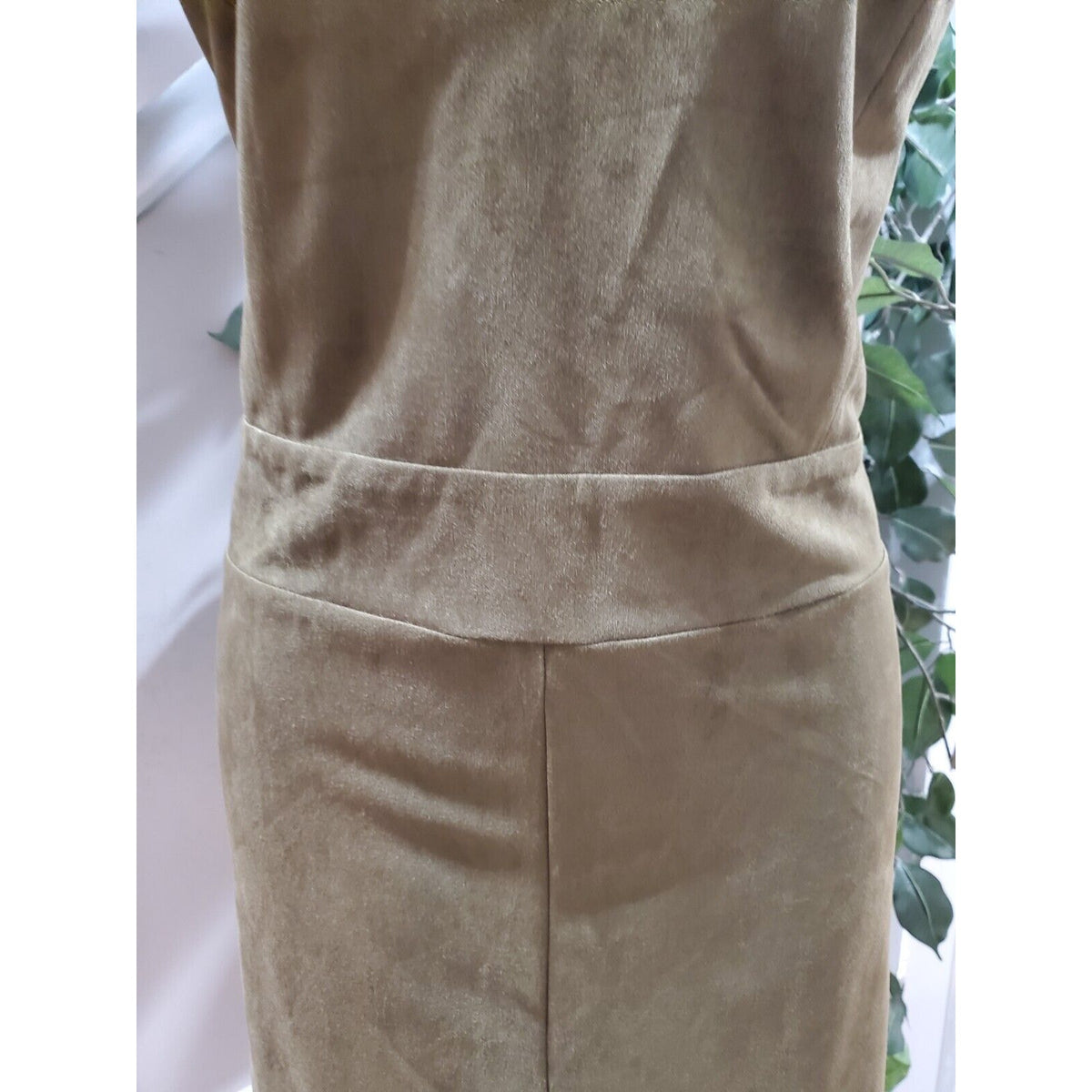 COC Womens Olive Polyester V Neck Sleeveless 1 Piece Jumpsuit Curvy Fit Size 1XL