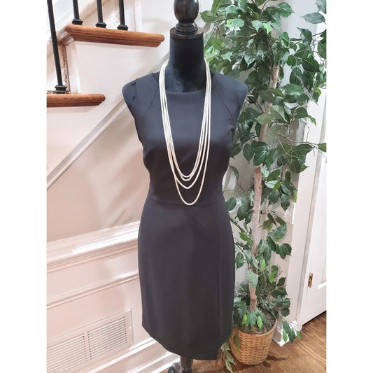 J.CREW Womens Black 100% Wool Sleeveless Round Neck Knee Length Dress Size 8