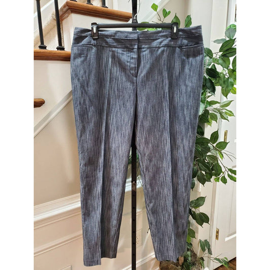 JW Women's Gray Cotton Mid Rise Zippered Straight Fit Casual Dress Pant Size 20W