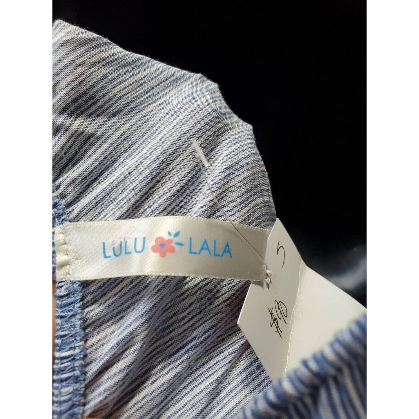 Boutique Lula & Lala Women's Blue Rayon Long Sleeve Scoop Neck Maxi Dress Size M