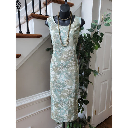 Kari New York Womens Floral Polyester Round Neck Sleeveless Knee Length Dress 12