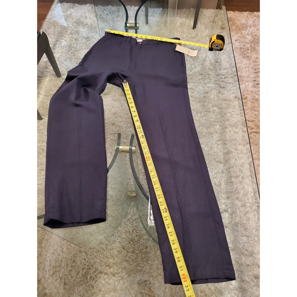 Mojito Collection Men's Blue Linen Blend Straight Fit Dress Pant Size 34W/32L