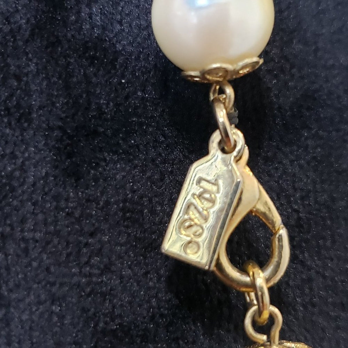 1928 Womens Fashion Clear Crystals Faux Pearl Beaded Long Necklace with Lobster