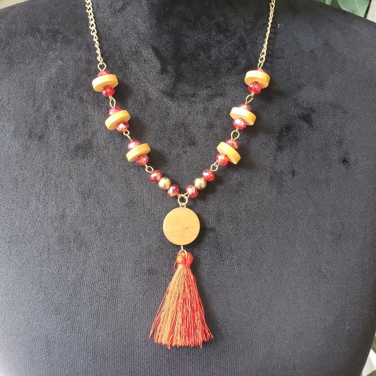 Womens Fashions Multicolor Gemstone Glass Beaded Collar Pendant Necklace