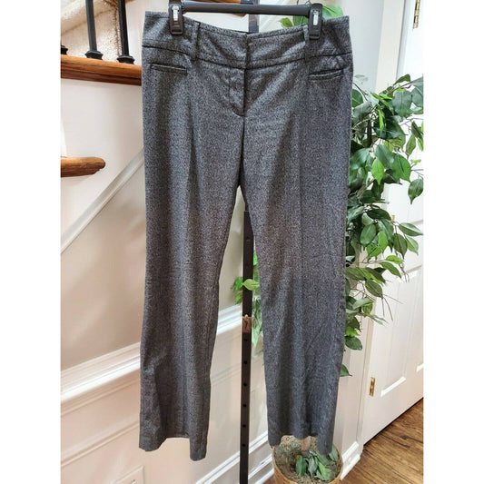 APT.9 Women's Solid Gray Polyester & Rayon Mid Rise Curvy Fit Stretch Pants 6