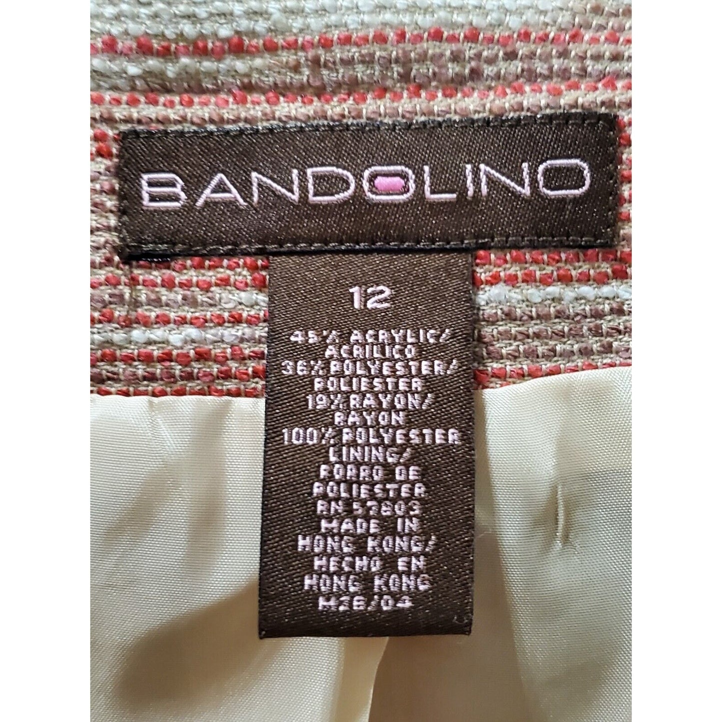 Bandolino Women Multicolor Acrylic Long Sleeve Buttons Front Long Jacket Size 12