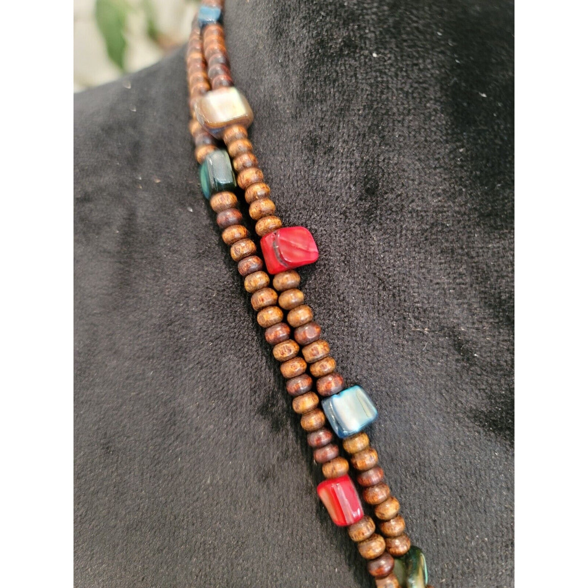 Women's Custom Multicolor Beaded Heart Pendant Necklace with Lobster Clasp