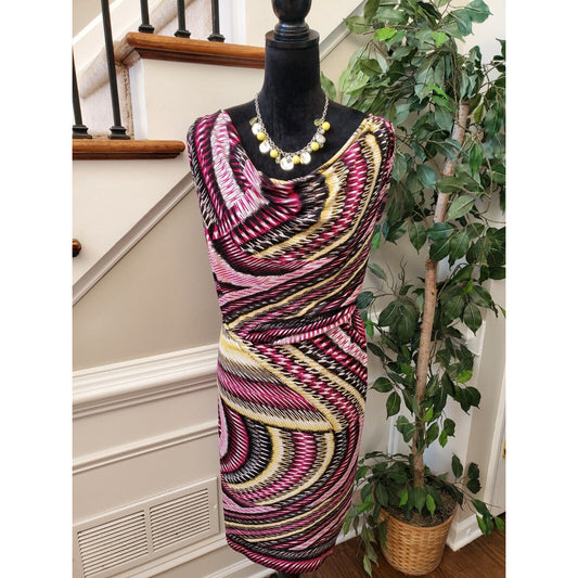 Alfani Women's Multicolor Polyester V-Neck Sleeveless Knee Length Dress Size 20W