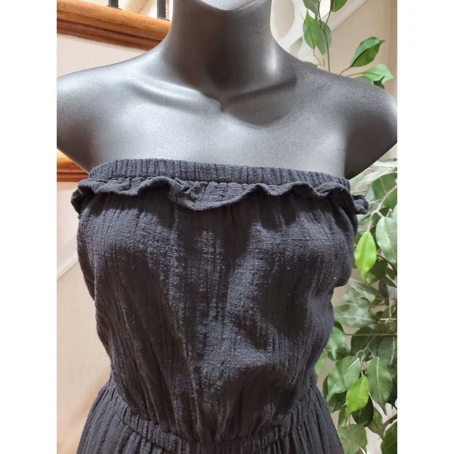 Surf Gypsy Women's Black 100% Cotton Off the Shoulder Casual Jumpsuits Size S